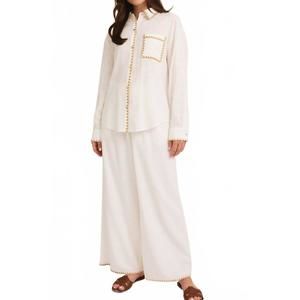 NEW GILLI hamptons linen shirt and pants set in white